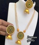 Ad Stone Diamond Studded Designer Multi Pearls Necklace  set For women Jewellery