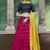 Rani Pink fancy sequins embroidered with glistening embellished Georgette semi stitched lehenga 