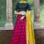 Rani Pink fancy sequins embroidered with glistening embellished Georgette semi stitched lehenga 
