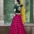 Rani Pink fancy sequins embroidered with glistening embellished Georgette semi stitched lehenga 