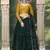 Dark green fancy sequins embroidered with glistening embellished Georgette semi stitched lehenga 