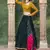 Dark green fancy sequins embroidered with glistening embellished Georgette semi stitched lehenga 