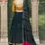 Dark green fancy sequins embroidered with glistening embellished Georgette semi stitched lehenga 