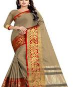 Chiku woven art silksaree with blouse