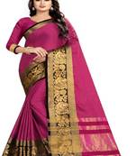 Pink woven art silksaree with blouse