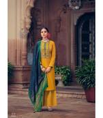 Masturd Embroidery Jam Cotton Silk Top & Bottom and Muslin Dupatta Dress Material