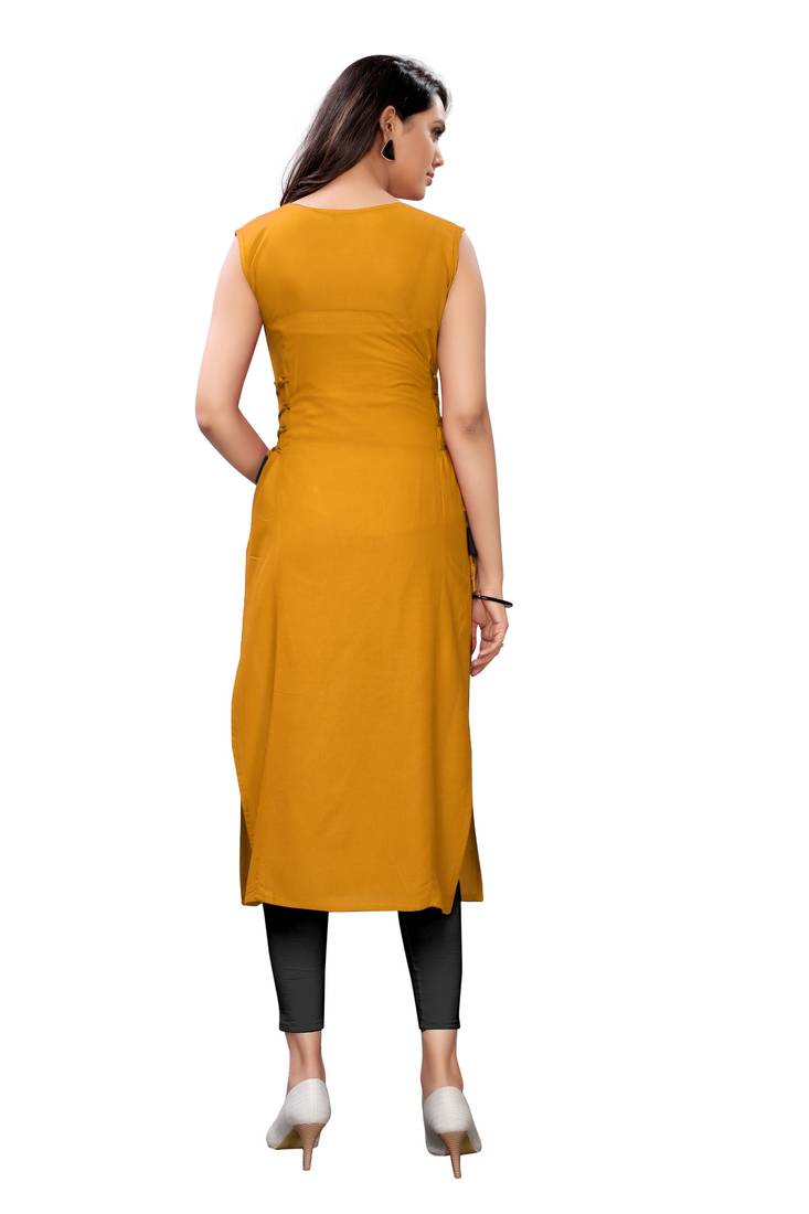 Women's Rayon Plain Readymade Kurti