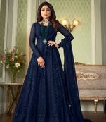 Blue Georgette With EMbroidered work SHAMITA SETTY Gwon 