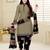 Women's Beige Color Crepe Printed Unstitched Dress material salwar suit