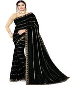 Black Embroidered Georgette Saree With Blouse