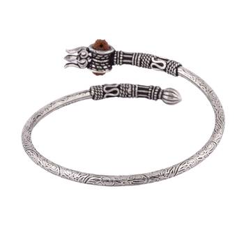 Mini Designer Oxidised Silver Bangle-BNG023 2