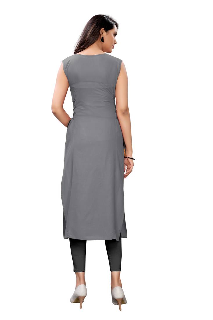 Women's Rayon Plain Readymade Kurti