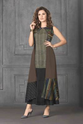 Angarika Multi Color  Rayon Bollywood Gown 1