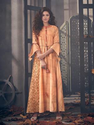 Angarika Orange Color  Cotton Blend Bollywood Gown 1