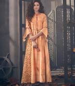 Angarika Orange Color  Cotton Blend Bollywood Gown