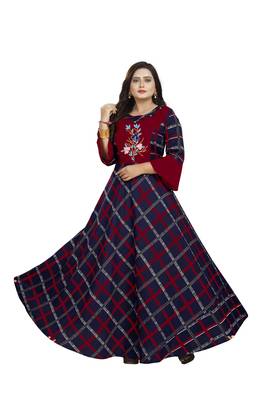 Women's Crepe hend Embroidery Work Readymade Kurti 1