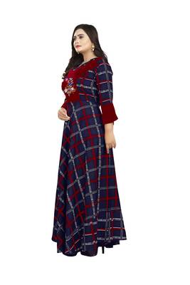 Women's Crepe hend Embroidery Work Readymade Kurti 3