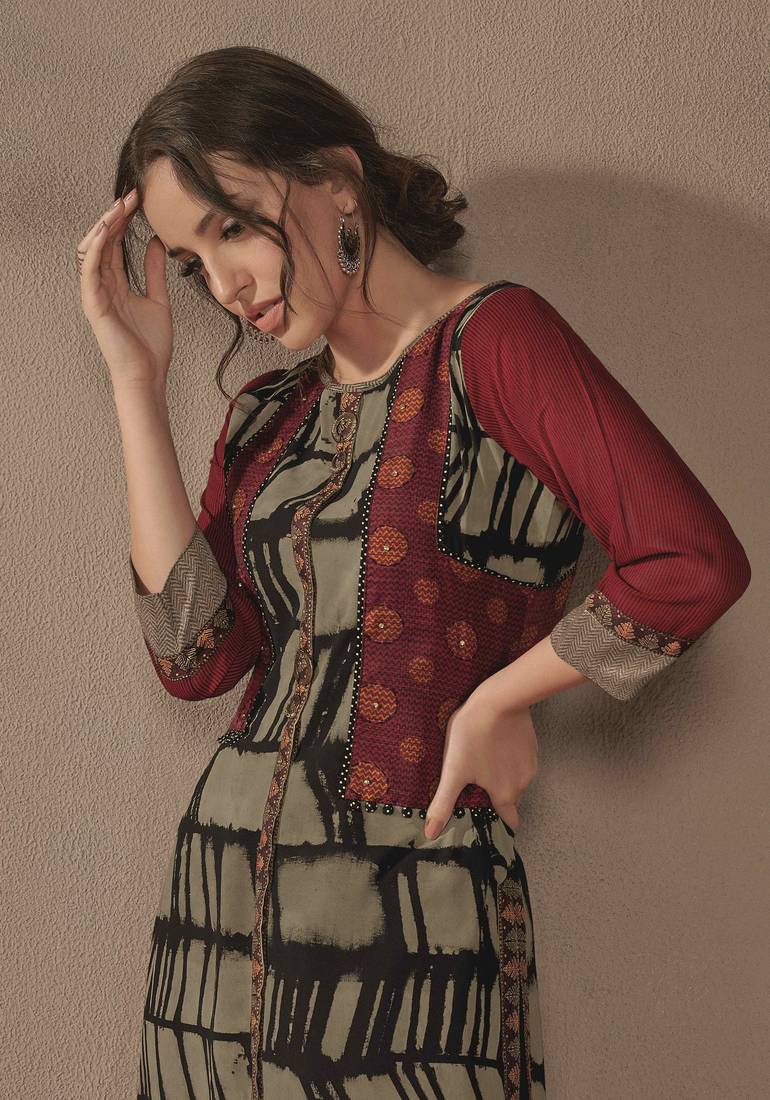 Angarika Kurti with Multi color and Printed