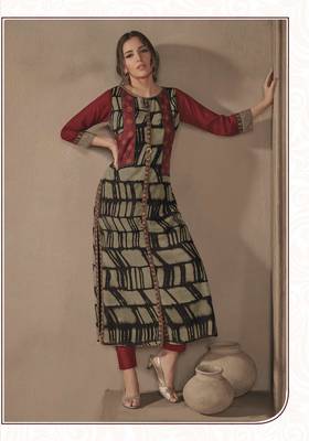 Angarika Kurti with Multi color and Printed 2