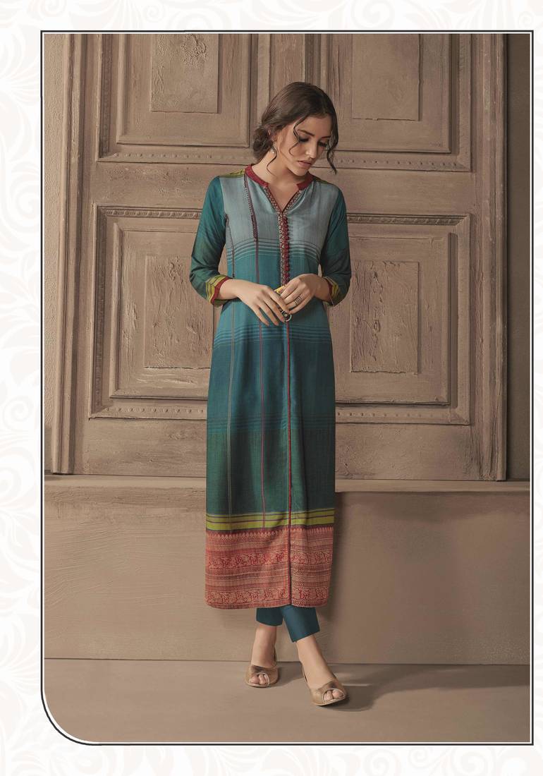 Angarika Kurti with Blue color and Printed