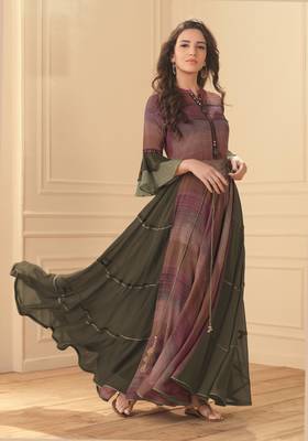 Angarika Kurti with Multi color and Printed 1