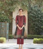 Angarika Brown Color Rayon Bollywood Kurti