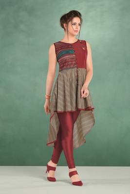 Angarika Multicolor Color Rayon Bollywood Kurti 1