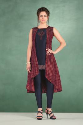 Angarika Multicolor Color cotton Silk Bollywood Kurti 1