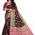 brown women art silk saree with blouse