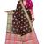 brown women art silk saree with blouse