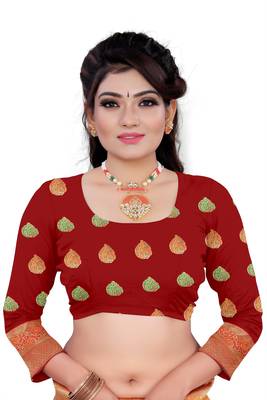 Grey Woven art silk saree with blouse 4