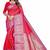 pink woven art silk saree with blouse