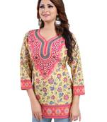 Multicolor printed crepe short-kurtis