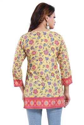Multicolor printed crepe short-kurtis 2