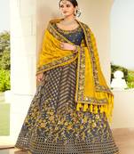 Grey  Heavy Embroidered Designer Lehenga Choli