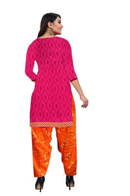 Pink printed crepe salwar 2