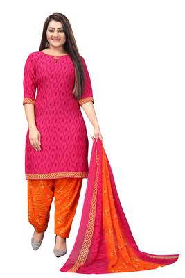 Pink printed crepe salwar 3