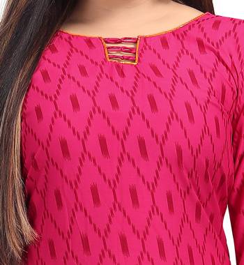 Pink printed crepe salwar 4