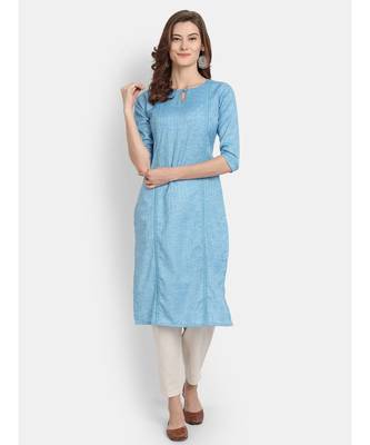 Women Self Design Straight Kurta 1