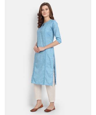 Women Self Design Straight Kurta 3