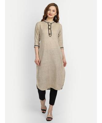 Women woven design straight kurta 1