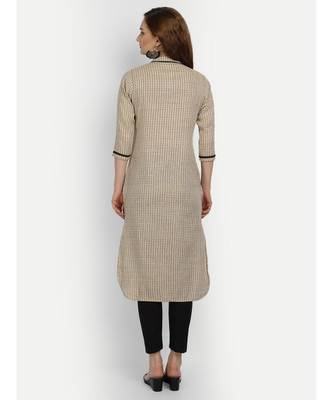 Women woven design straight kurta 4