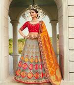 Multi Colour  Heavy Embroidered Designer Lehenga 