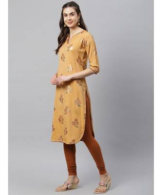 Women Floral Printed Straight Kurti 3