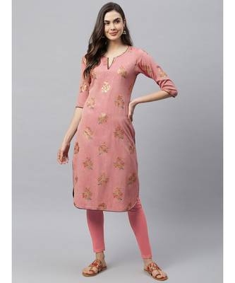 Women Floral Printed Straight Kurti 1