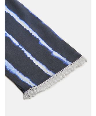 Navy Blue Printed Stripe Kurta 3