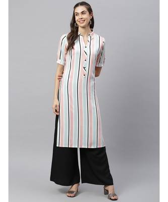 Women stripe design pakistani style kurta 1