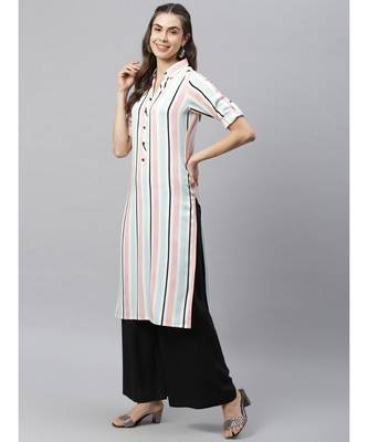 Women stripe design pakistani style kurta 3