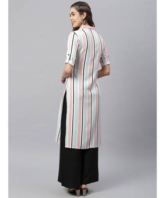 Women stripe design pakistani style kurta 4