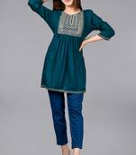 Aurish Bottle Green Short Kurta Tunic